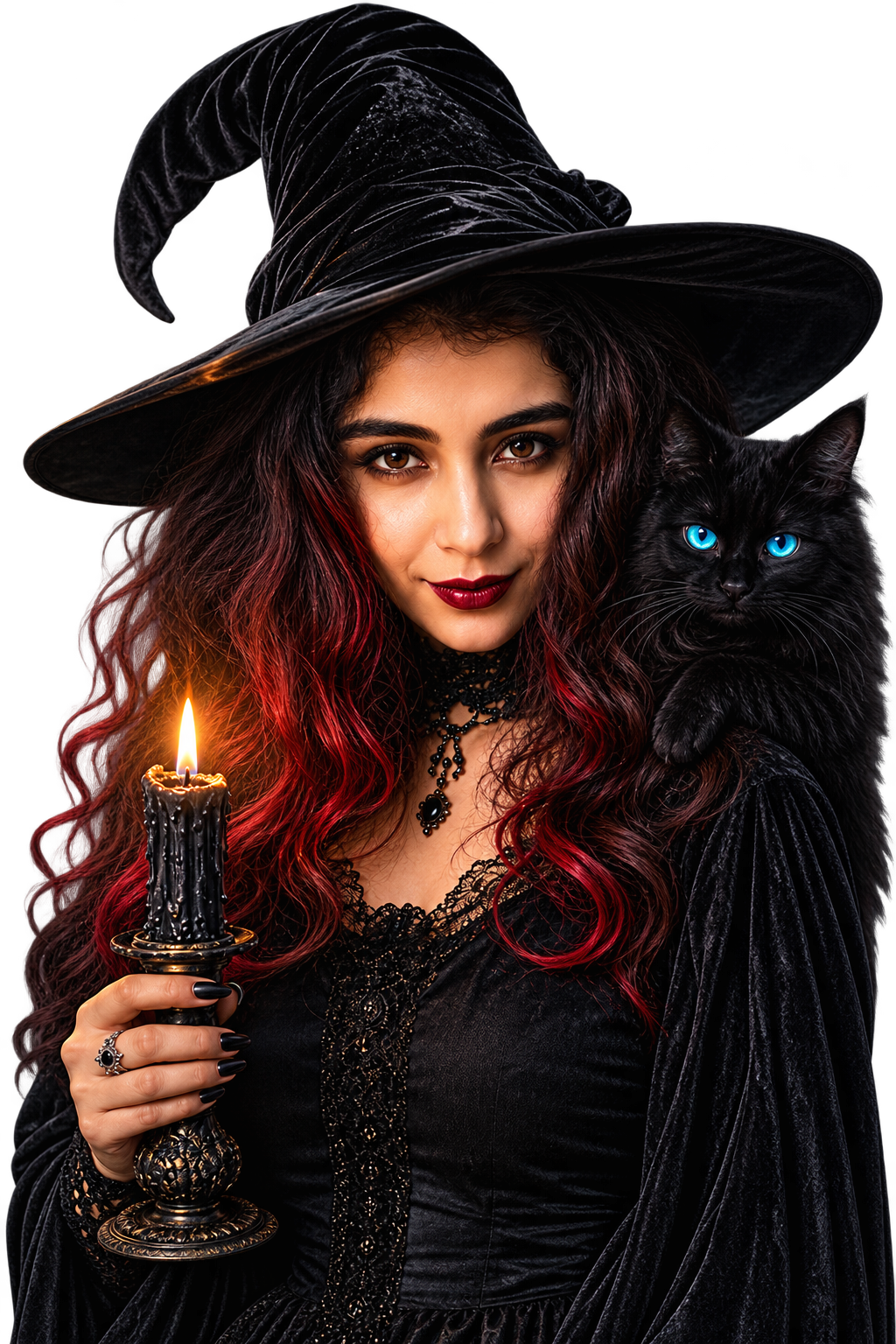 Amritha, founder of The Celestial Joint, with her black cat